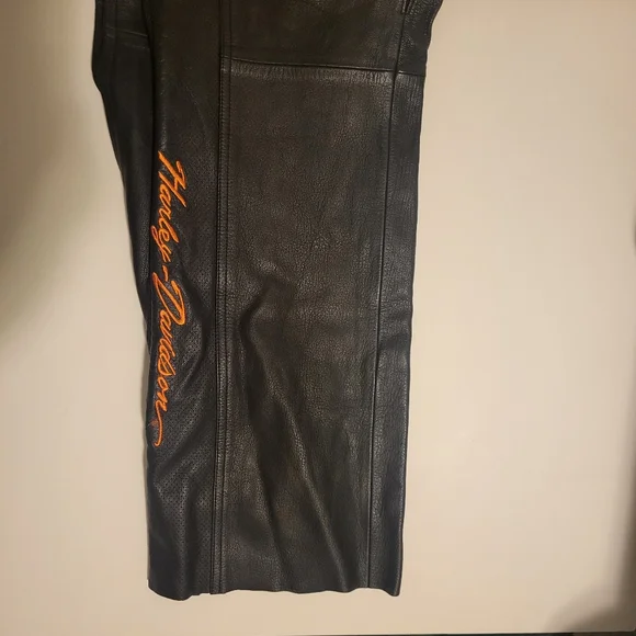 Harley Davidson Jacket and Chaps Set Orange Embroidery Large - Picture 13 of 16